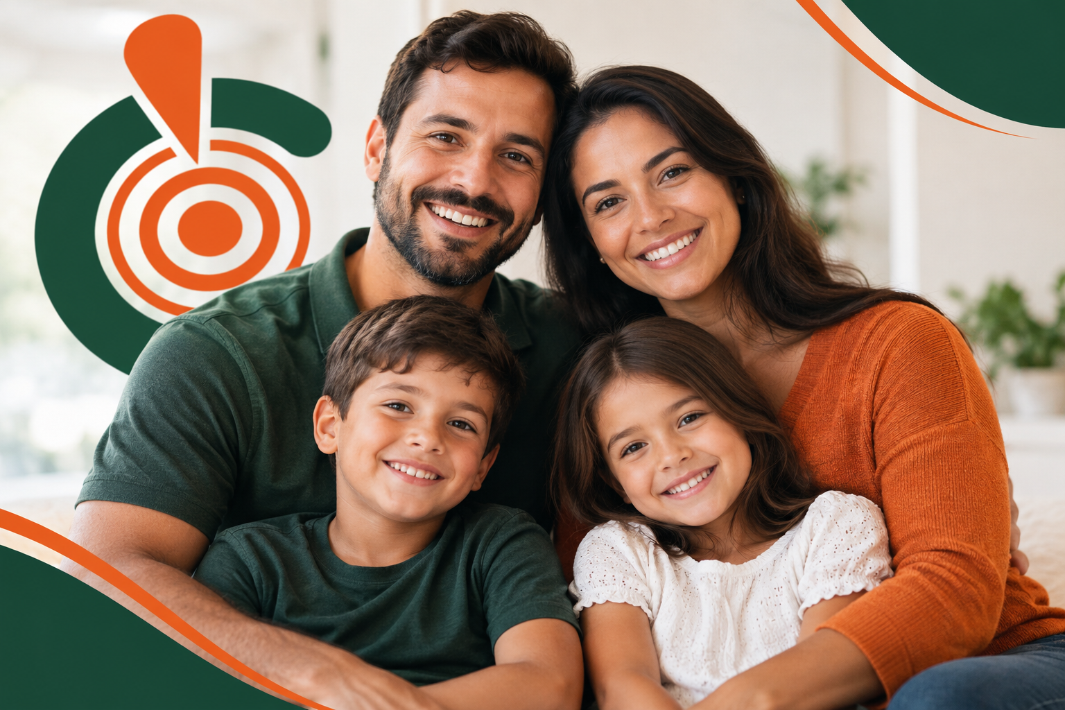 Família reunida representando cuidado e proteção